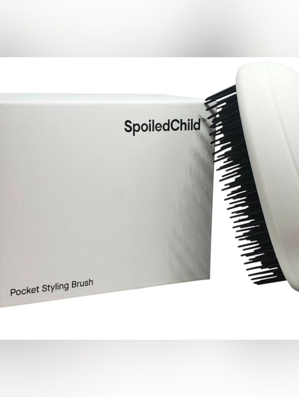Spoiled Child White Pocket Styling Brush with Black Bristles * NEW IN BOX *